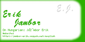 erik jambor business card